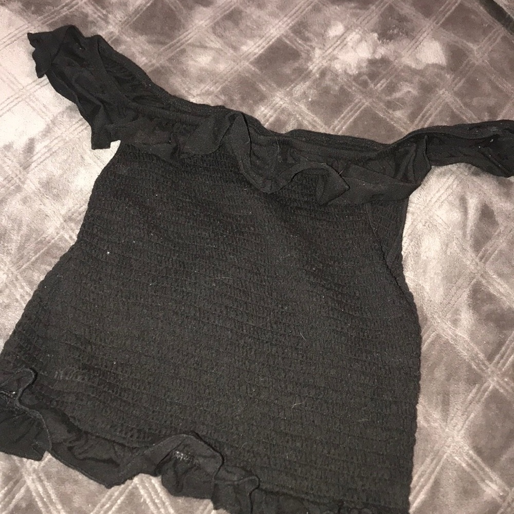 Smocked crop off the shoulder top